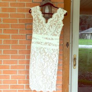 Tadashi Shoji white lace dress
